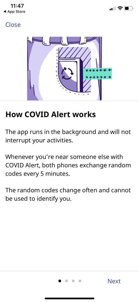 First "how it works" screen